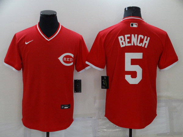 Men's Cincinnati Reds #5 Johnny Bench Red Stitched Baseball Jersey